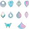 UNICRAFTALE 20pcs 10 Styles Multi-color Filigree Pendants 201 Stainless Steel Filigree Big Charms Mixed Shapes Filigree Metal Embellishments Pendants for DIY Necklaces Jewelry Making