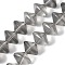 Electroplate Glass Beads Strands, Flying Saucer Shaped Beads, Dark Gray, 14x10~10.5mm, Hole: 1.2~1.4mm, about 60pcs/strand, 23.78''(60.4cm)