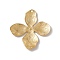 Ion Plating(IP) 304 Stainless Steel Pendants, Flower Charms, Real 18K Gold Plated, 45x42x3mm, Hole: 1.8mm