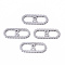 Tarnish Resistant 201 Stainless Steel Links Connectors, Laser Cut, Oval with Letter, Stainless Steel Color, Letter.S, 15x6x1mm, Hole: 4x5~7mm
