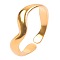 French Minimalist Irregular Stainless Steel Wave Open Cuff Rings for Women Men, Golden