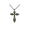 Cross Zinc Alloy Pendant Necklace, with Rhinestone, Light Topaz, 27.56 inch(70cm)