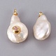 Подвески из натурального пресноводного жемчуга PEAR-F008-31G-03-2