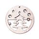 Неокрашенные деревянные большие подвески WOOD-F007-03-1