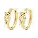 Серьги-кольца из латуни с микропаве из кубического циркония EJEW-L299-03G-4