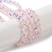 Прозрачные стеклянные бусины гальваническим пряди GLAA-Q099-B01-07