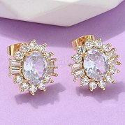 Серьги-гвоздики из циркония EJEW-C139-05G