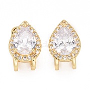 Серьги-каффы из прозрачного кубического циркония EJEW-G288-04G
