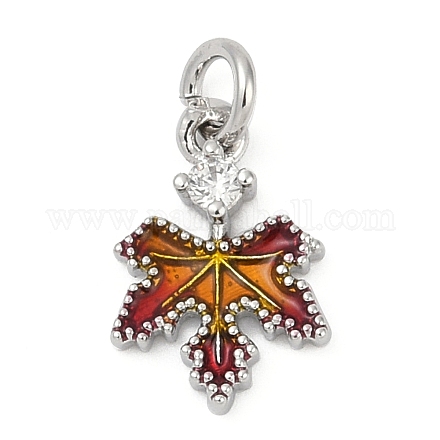 Латунный микропаве кубический цирконий с эмалевыми подвесками KK-G526-08P-1