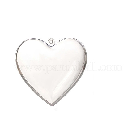 Подвески из прозрачного пластика с сердцем XMAS-PW0002-03B-1