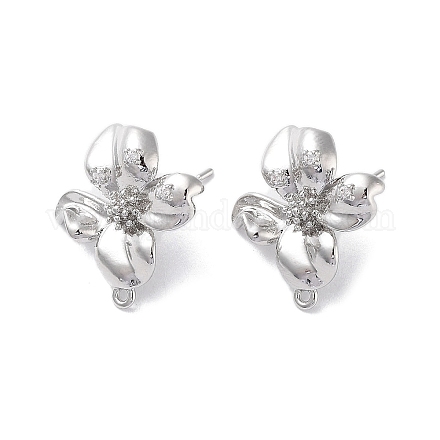 Латунные серьги-гвоздики из циркония KK-E107-19P-1