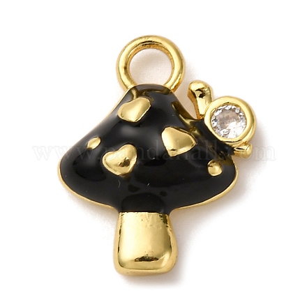 Кулоны с эмалью из латуни с прозрачным кубическим цирконием KK-I276-26G-01-1