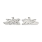 Non-Tarnish Butterfly 304 Stainless Steel Stud Earrings Findings, Stainless Steel Color, 16x40mm, Tray: 3.5mm