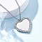 304 Stainless Steel Micro Pave Cubic Zirconia Pendant Necklaces for Women, Stainless Steel Color, Heart, 18.11 inch(46cm)