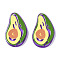 Translucent Acrylic Pendants, 3D Printed, Avocado, Medium Orchid, 34.5x21.5x3mm, Hole: 1.2mm