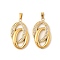 304 Stainless Steel Pendants, with ABS Plastic Imitation Pearl, Oval Charms, Ion Plating(IP), Golden, 32x19.5x5mm, Hole: 6x3mm