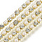 Brass Rhinestone Strass Chains, Cadmium Free & Lead Free, with ABS Plastic Imitation Pearl, Rhinestone Cup Chain, Grade A, Raw(Unplated), Crystal, 2x2mm, 4000pcs rhinestone/bundle, about 32.8 Feet(10m)/bundle