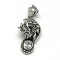 Fashionable Retro 304 Stainless Steel Rhinestone Dragon Pendants, Antique Silver, Crystal, 36x17x10mm, Hole: 5x7mm