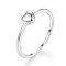 Simple 925 Silver Heart Finger Ring, US Size 8(18.1mm)
