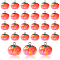 20Pcs Opaque Resin Pendants, Imitation Fruit/Vegetables, with Platinum Plated Metal Loops, Persimmon, Orange Red, Fruit, 14~20mm
