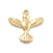 304 Stainless Steel Pendants, PVD Vacuum Plating, Bird Charms, Real 18K Gold Plated, 17x17x2mm, Hole: 1.2mm