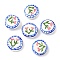 Flower Theme Handmade Porcelain Beads, Round, 19.5~20.5x7.5~8.5mm, Hole: 1.5~1.6mm