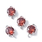 Brass Pave Cubic Zirconia Connector Charms, Rack Plating, Long-Lasting Plated, Cadmium Free & Lead Free, Platinum, Round, 10.5x6x3.5mm, Hole 1: 1mm, Hole 2: 1.2mm