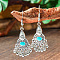 Bohemian Style Alloy Acrylic Dangle Earrings, Antique Silver, Teardrop, 70x20mm