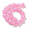 Glass Imitation Jade Beads Strands, Hand Drawn Beads, with Enamel, Star, Hot Pink, 21.5x22x11mm, Hole: 1.3mm, about 20pcs/strand, 14.96 inch(38cm)