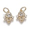 Brass Micro Pave Clear Cubic Zirconia Pendants, Long-Lasting Plated, with Jump Ring, Little Girl, Real 18K Gold Plated, 12x10x3mm, inner diameter: 4mm, jump ring: 6x1mm