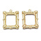 Rack Plating Alloy Open Back Bezel Pendants, Cadmium Free & Lead Free, Rectangle, Light Gold, 28x21.5x3mm, Hole: 1.6mm