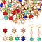 Alloy Rhinestone Pendants, Star, Mixed Color, 15.5x11x6.5mm, Hole: 1.5mm, 7 colors, 10pcs/color, 70pcs/box