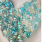 Luminous Resin Cabochons, AB Color, Glow in the Dark Flower, Cornflower Blue, 23.5x8mm