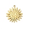 304 Stainless Steel Pendants, PVD Vacuum Plating, Flower Charm, Real 18K Gold Plated, 27.5x23x2.5mm, Hole: 2mm
