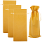 Beebeecraft 4Pcs Double Drawstring Wine Bottle Bags Velvet Wine Champagne Wrapping Bag Gold Reusable Gift Packing Pouches 14.76x5.98in for Birthday Dinner Wedding Party
