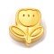 Zinc Alloy Enamel European Beads, Large Hole Beads, Flower, Matte Gold Color, 11x11x7mm, Hole: 4mm