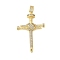 Brass Micro Pave Cubic Zirconia Pendants, Cross, Rack Plating, Cadmium Free & Lead Free, Long-Lasting Plated, Real 18K Gold Plated, 42x28x8mm, Hole: 5.5x3mm