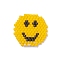 Handmade Japanese Seed Beads, Loom Pattern, Flat Round with Smile, Gold, 19.5x20.5x2mm