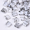 2-Hole Drawbench Glass Seed Beads, Opaque Spray Painted, Rectangle, WhiteSmoke, 5x4.5~5x2~2.5mm, Hole: 0.5~0.8mm