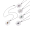 Stainless Steel Cable Chain Necklaces, Natural Gemstone Pendant Necklaces, Sun, 17.72 inch(45cm)
