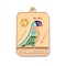 Tarot Alloy Enamel Pendants, Cadmium Free & Lead Free, Light Gold, Rectangle with Parrot Pattern, Moccasin, 30x19x1mm, Hole: 1.8mm