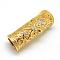 Rack Plating Brass Micro Pave Cubic Zirconia Beads, Curved Tube Noodle Beads, Long-Lasting Plated, Cadmium Free & Lead Free, Curved Tube Beads, Large Hole Beads, Golden, 28.5x8.5~10mm, Hole: 6.5mm