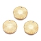Textured Flat Round 304 Stainless Steel Pendants, for Craft Jewelry Making, Golden, 15x1.5mm, Hole: 1.4mm