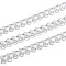 Tarnish Resistant Handmade 304 Stainless Steel Link Chains, with Wafer Charms, Unwelded, with Spool, Stainless Steel Color, 7x6x0.6~2mm, 32.8 Feet(10m)/roll