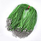 Waxed Cord and Organza Ribbon Necklace Making, with Iron Lobster Claw Clasps, Platinum, Lime Green, 17.6 inch~17.8 inch(45~45.5cm), 7mm