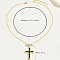Brass Cubic Zirconia Cross Pendant Cable Chain Necklaces, Golden, Green, 17.72 inch(45cm)