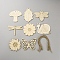 DIY Wood Hanging Pendant Decorations Kit, with Jute Cord, PapayaWhip, Insects, 63~90x64~92x2mm, Hole: 2.5~3.5mm