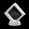 Plastic Frame Stands, with Transparent Film, 3D Floating Frame Display Holder, Coin Display Box, Square, White, Frame: 9x9x5.5cm