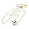 Shell Pearl Beaded Flower Pendant Necklace, Golden 304 Stainless Steel Jewelry, White, 18.11 inch(46cm)