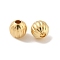Brass Beads, Cadmium Free & Nickel Free & Lead Free, Pumpkin, Real 18K Gold Plated, 6x6mm, Hole: 1.6mm